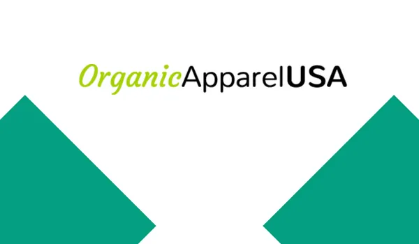 3. the logo of organic apparel usa as an organic clothing manufacturers