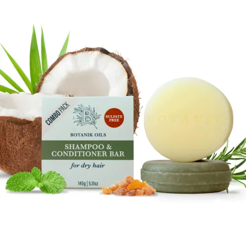 botanik oil shampoo and conditioner bar set